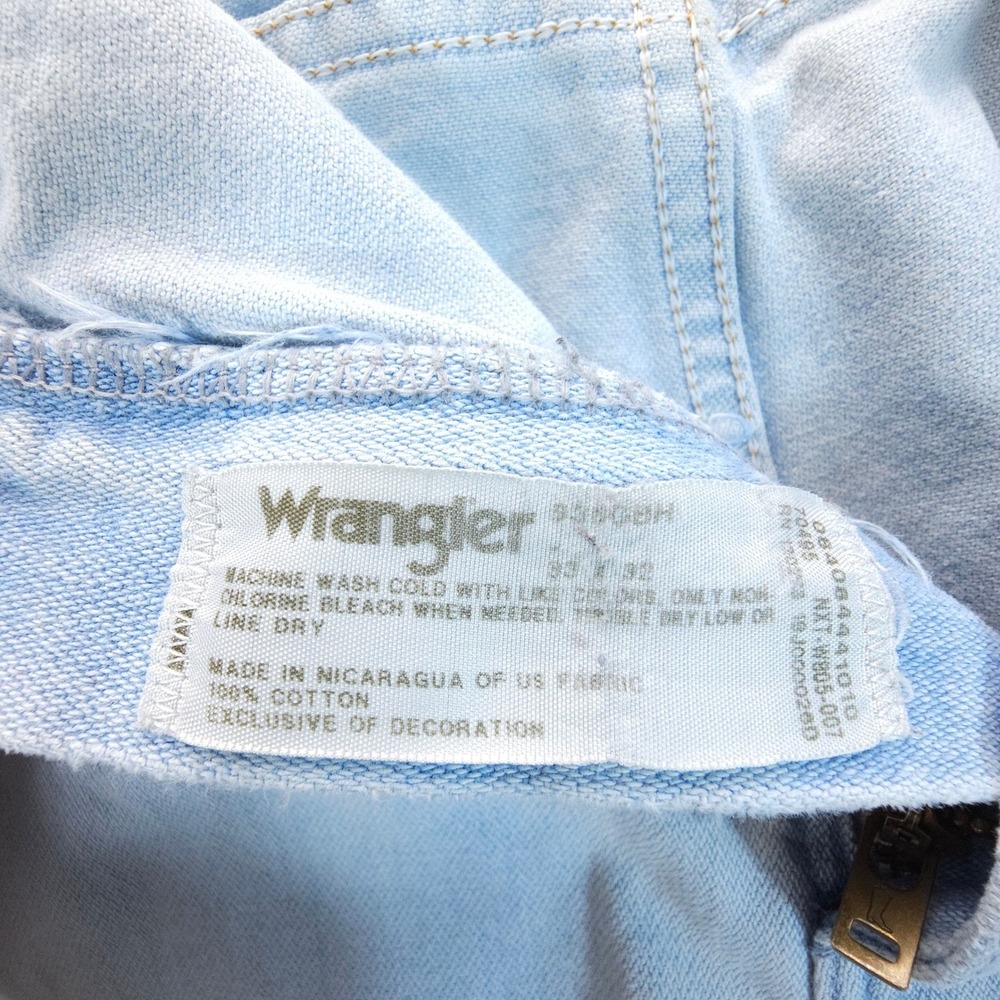Vintage Wrangler Jeans Mens 33X32 Light Wash Straight Leg Denim Streetwear - Picture 5 of 16